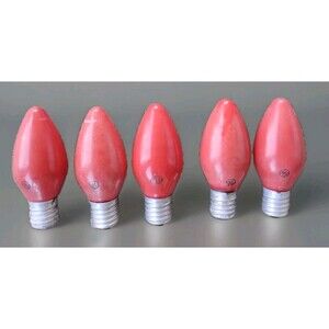 VTG Set Of (9) GE Red Ceramic Opaque C9 Christmas Replacement Light Bulbs 3"